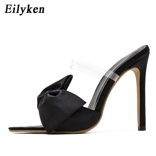 EILYKEN Silk Mule Style High Thin Heel Shoes - My She Shop