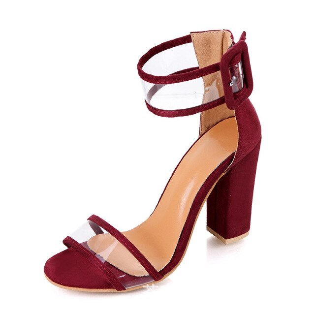 Elegant Chunky High Heel Sandal Shoes - My She Shop