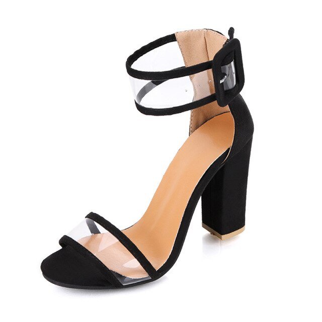 Elegant Chunky High Heel Sandal Shoes - My She Shop