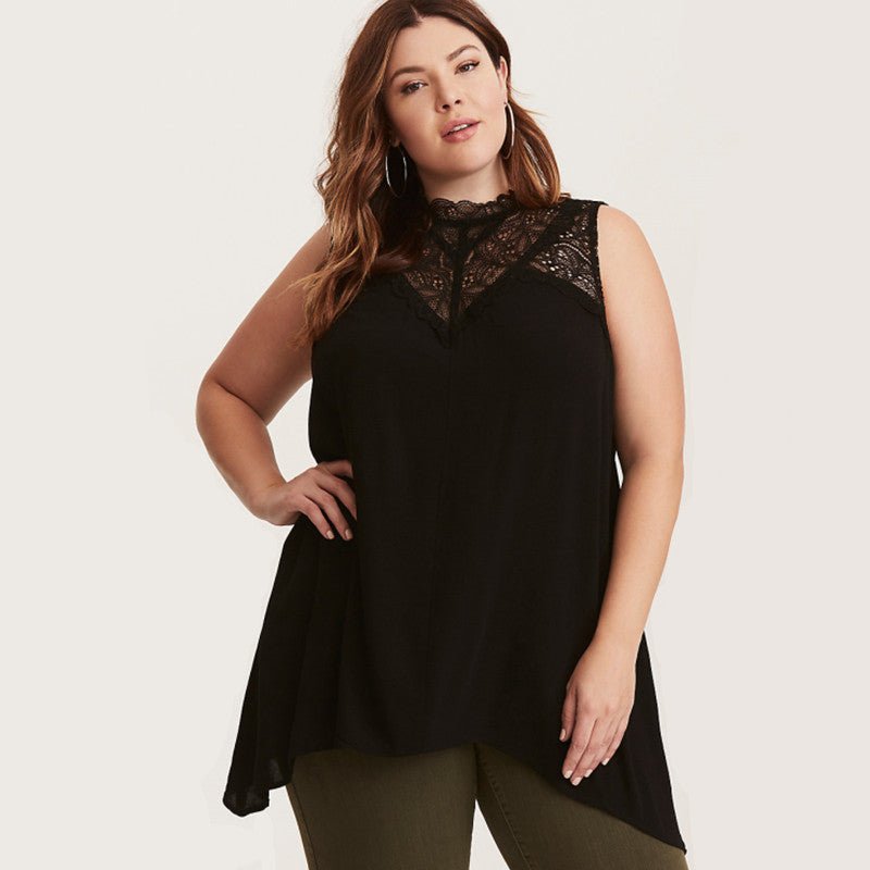 Exquisite Poly-Spandex Blend Lace Plus Size Top - My She Shop