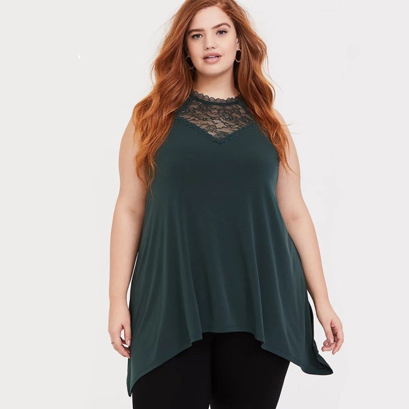 Exquisite Poly-Spandex Blend Lace Plus Size Top - My She Shop