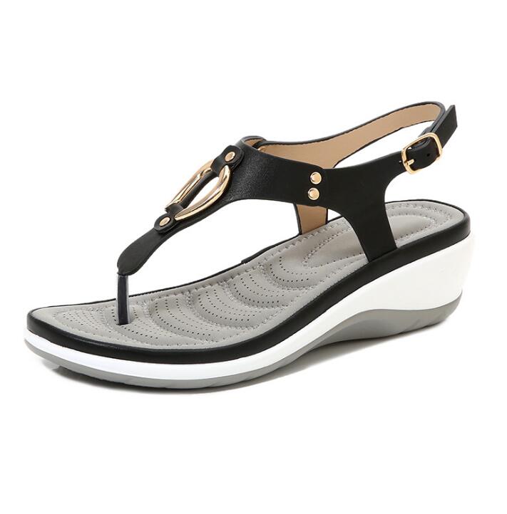 Fabulous Flip Flop Buckle Strap Low Heel Sandal Shoes - My She Shop