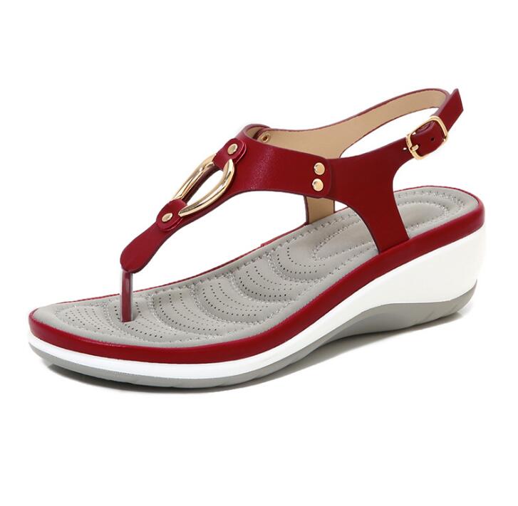 Fabulous Flip Flop Buckle Strap Low Heel Sandal Shoes - My She Shop