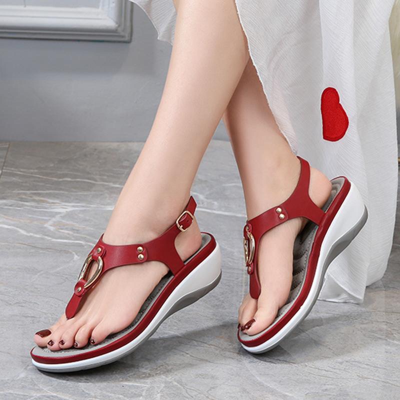 Fabulous Flip Flop Buckle Strap Low Heel Sandal Shoes - My She Shop