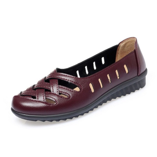 FEERLDI Breathable Leather Flat Multi Style Loafer Shoes - My She Shop