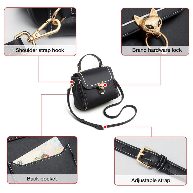 FOXER Fabulous Large Capacity Zipper Clasp Closure Split Leather Handbag Shoulder Bag - My She Shop