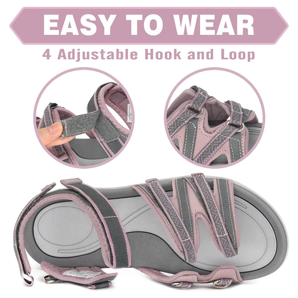 GRITION Breathable Non Slip Strappy Velcro Sandal Shoes - My She Shop