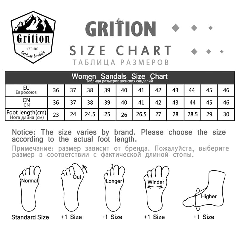 GRITION Breathable Non Slip Strappy Velcro Sandal Shoes - My She Shop