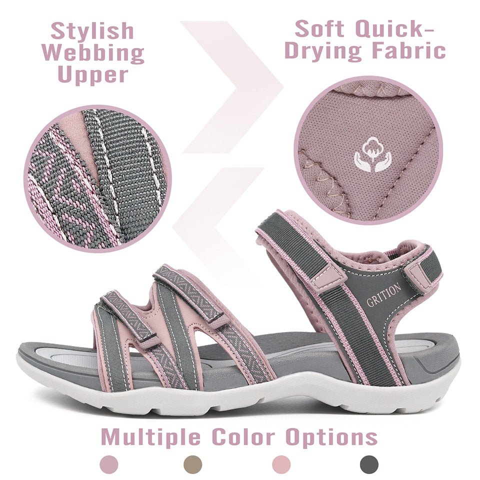 GRITION Breathable Non Slip Strappy Velcro Sandal Shoes - My She Shop