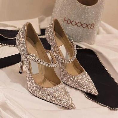 GULLICK Crystal Multi-Choice Heel One Strap Pointed Toe Shoes - My She Shop