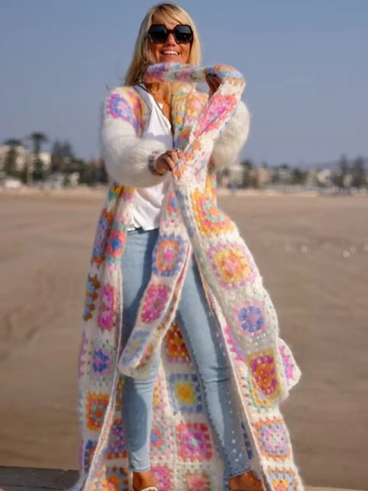 GYPSYLADY Full Length Knitted Mohair-Poly Blend Cardigan - My She Shop