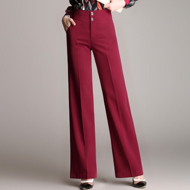 High Waist Button-Fly Bell Bottom Pants - My She Shop