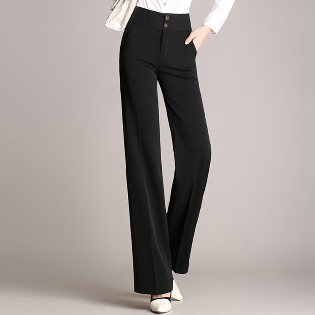 High Waist Button-Fly Bell Bottom Pants - My She Shop