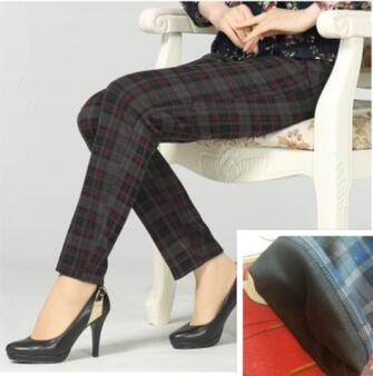 High Waist Winter Poly-Spandex & Wool Choice Mid-Rise Pocket Plus Size Pencil Pants - My She Shop