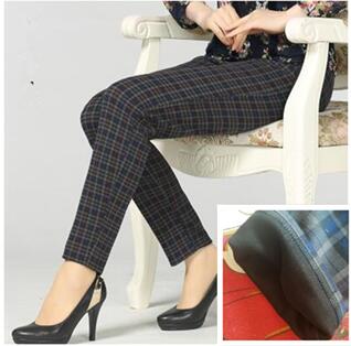 High Waist Winter Poly-Spandex & Wool Choice Mid-Rise Pocket Plus Size Pencil Pants - My She Shop