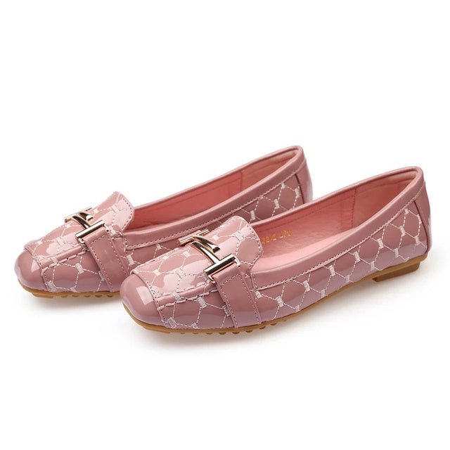 HOVINGE Hot Square Toe Patent Leather Loafer Shoes - My She Shop