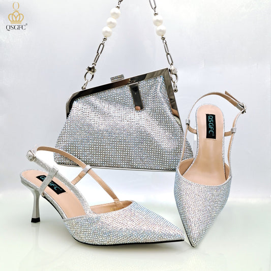 Italian Design Strappy High Heel Shoes with Sexy Matching Bag - My She Shop