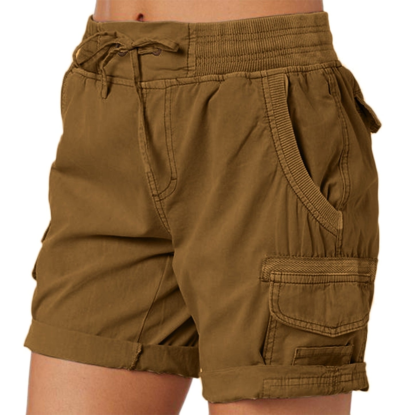 JAYCOSIN Classic Cargo Elastic Waist Shorts - My She Shop