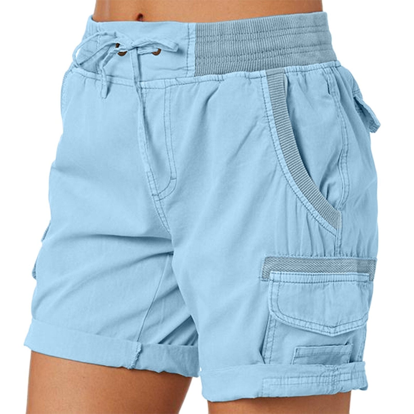 JAYCOSIN Classic Cargo Elastic Waist Shorts - My She Shop