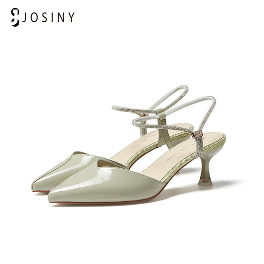 JOSINY Faux Leather Pointed Toe Low Heel Shoes - My She Shop