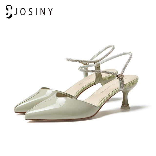 JOSINY Faux Leather Pointed Toe Low Heel Shoes - My She Shop