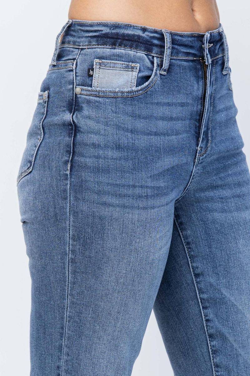 Judy Blue High Waist Straight Leg Wide Cuff Jeans Pants - My She Shop