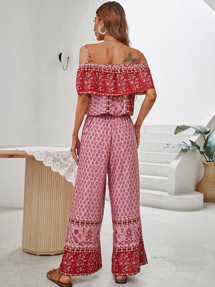 KHALEE YOSE Boho-Style Sleeveless Drawstring Pants Suit - My She Shop