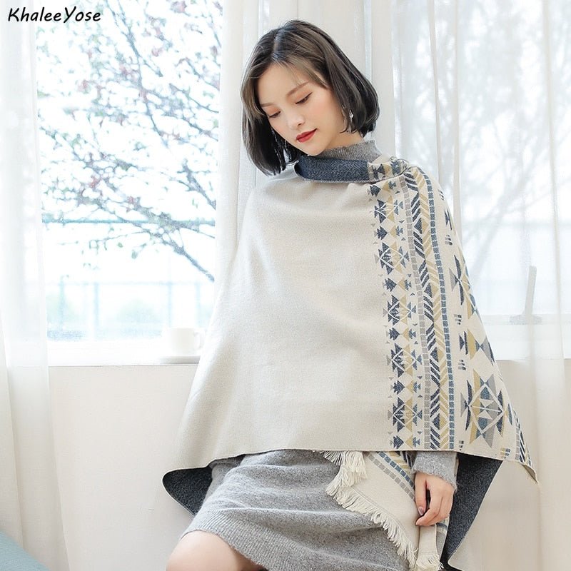 KHALEE YOSE Classic Caped Cardigan Coat - My She Shop