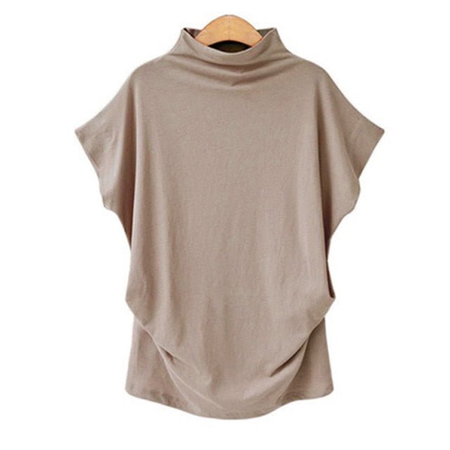 KYKU High Neck Batwing Sleeve Blouse - My She Shop