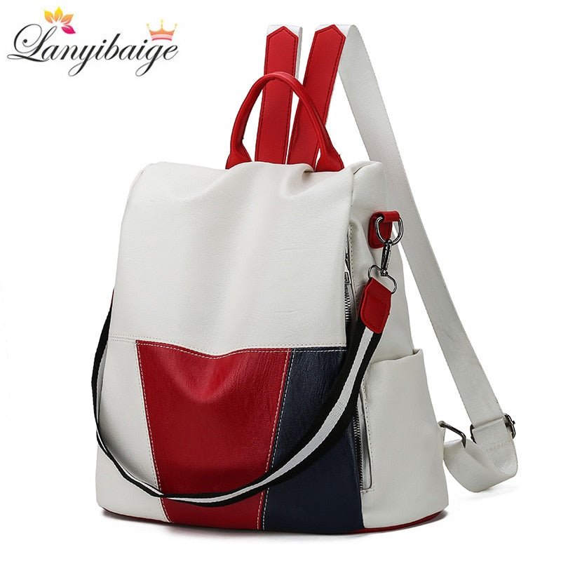 LANYIBAIGE High Quality Split Leather Large Capacity Backpack - My She Shop