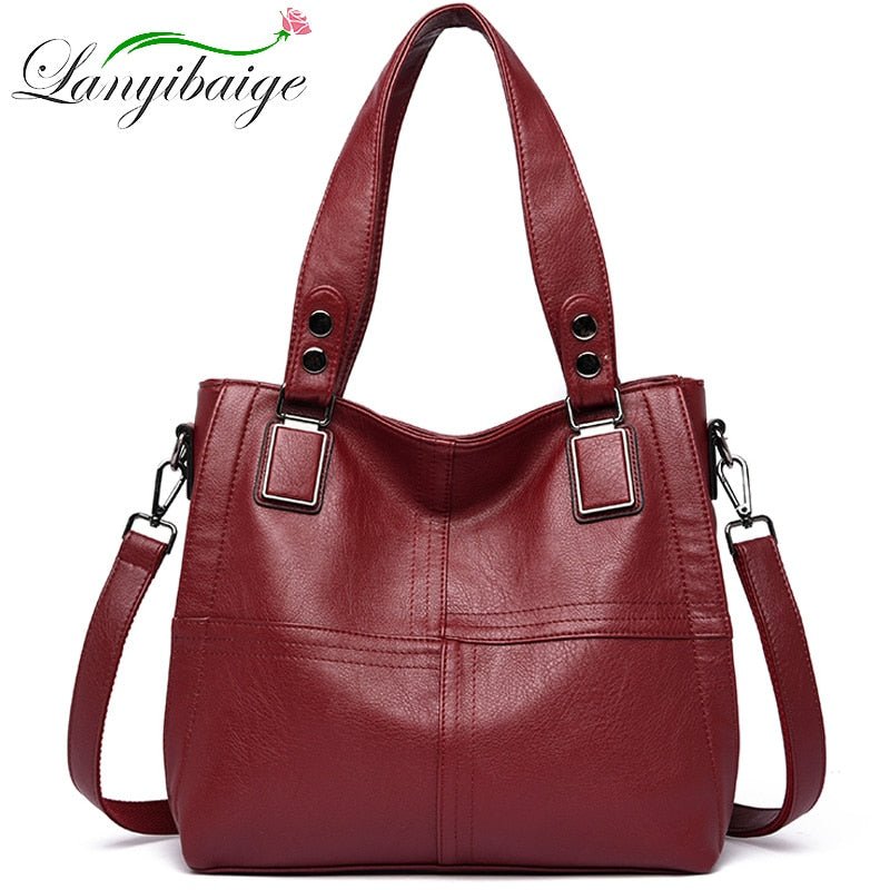 LANYIBAIGE Luxury Leather Zipper Closure Handbag Crossbody Shoulder Bag - My She Shop