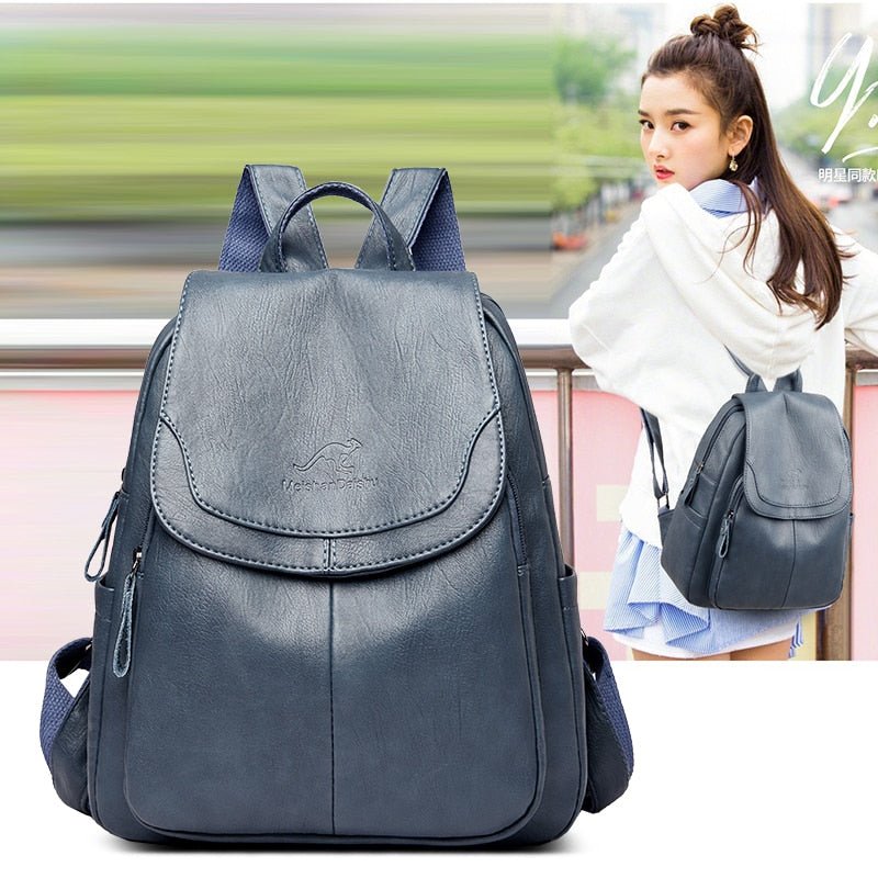 LANYIBAIGE Luxury Soft Split Leather Large Capacity Backpack - My She Shop