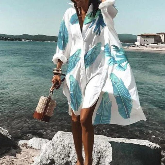 LIDOU Poly-Cotton Blend Befree Beach Cruise Coverup Dress - My She Shop