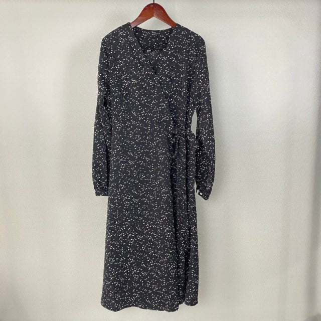 LIZKOVA Polka Dot V-Neck Long Sleeve Dress - My She Shop