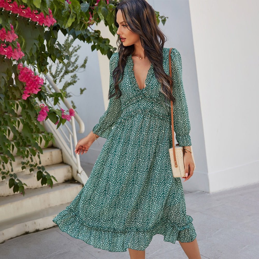 LOSSKY Lovely Chiffon Ruffle Dress - My She Shop