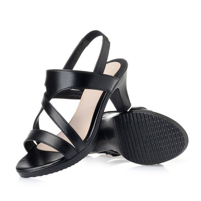 Lovely Leather Strappy Sandal Shoes - My She Shop