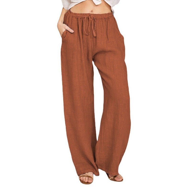 Lovely Loose Wide Leg Drawstring Pocket Pants - My She Shop