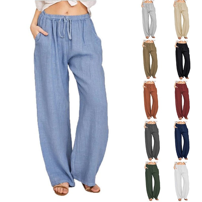 Lovely Loose Wide Leg Drawstring Pocket Pants - My She Shop