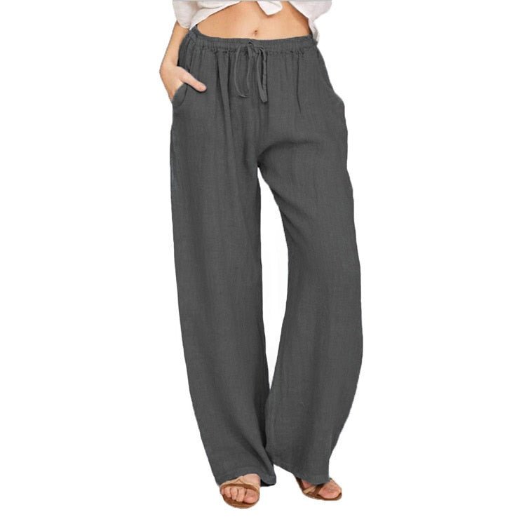 Lovely Loose Wide Leg Drawstring Pocket Pants - My She Shop