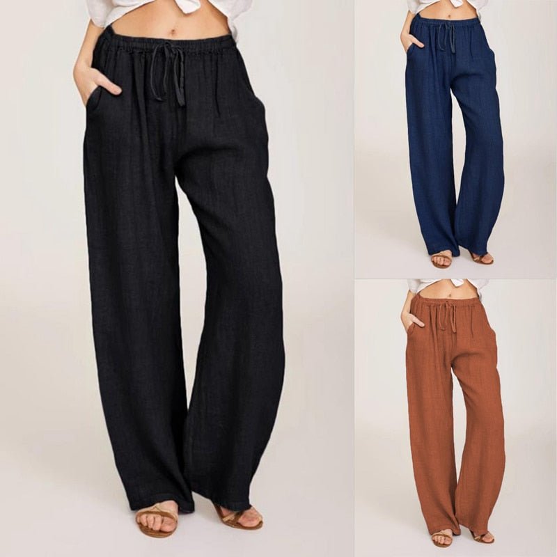 Lovely Loose Wide Leg Drawstring Pocket Pants - My She Shop