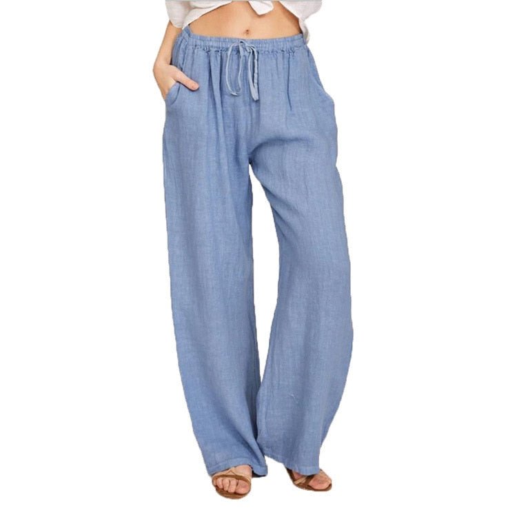 Lovely Loose Wide Leg Drawstring Pocket Pants - My She Shop