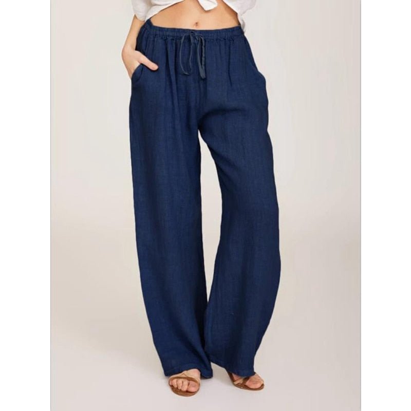 Lovely Loose Wide Leg Drawstring Pocket Pants - My She Shop