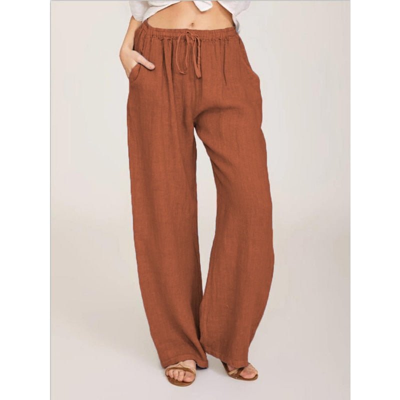 Lovely Loose Wide Leg Drawstring Pocket Pants - My She Shop