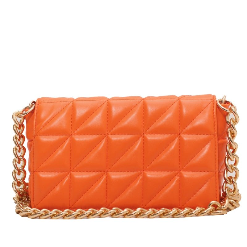 Lovely Quilted Clutch Metal Chain Strap Handbag Shoulder Bag - My She Shop