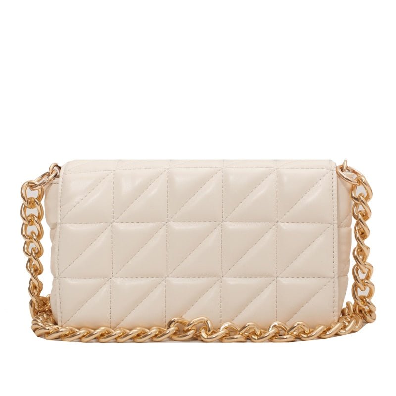 Lovely Quilted Clutch Metal Chain Strap Handbag Shoulder Bag - My She Shop