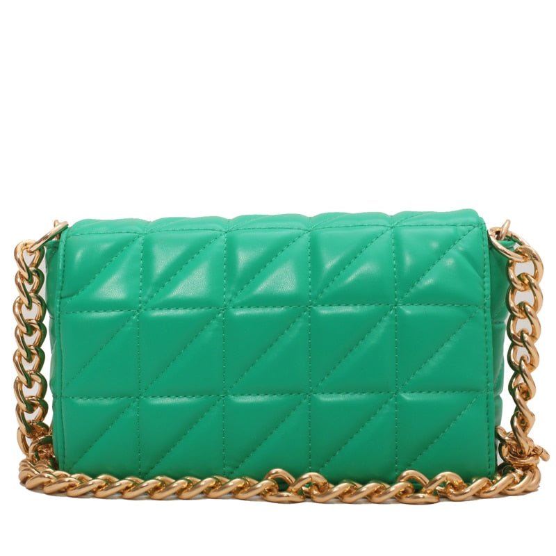 Lovely Quilted Clutch Metal Chain Strap Handbag Shoulder Bag - My She Shop