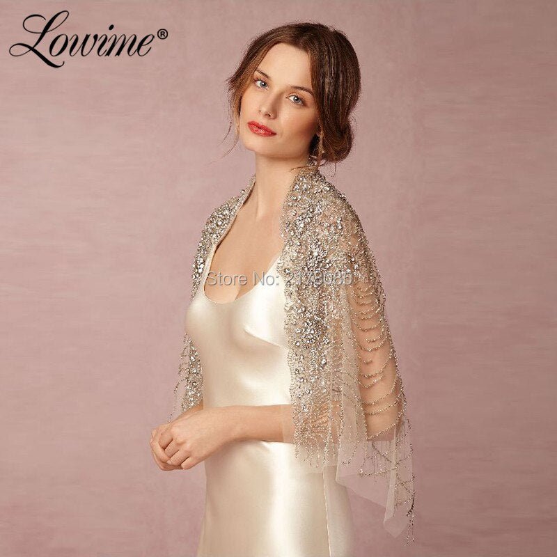 LOWIME Couture Crystal Beaded Bolero Jacket - My She Shop