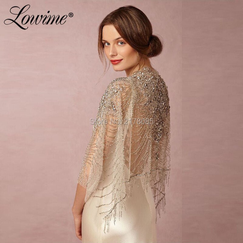 LOWIME Couture Crystal Beaded Bolero Jacket - My She Shop