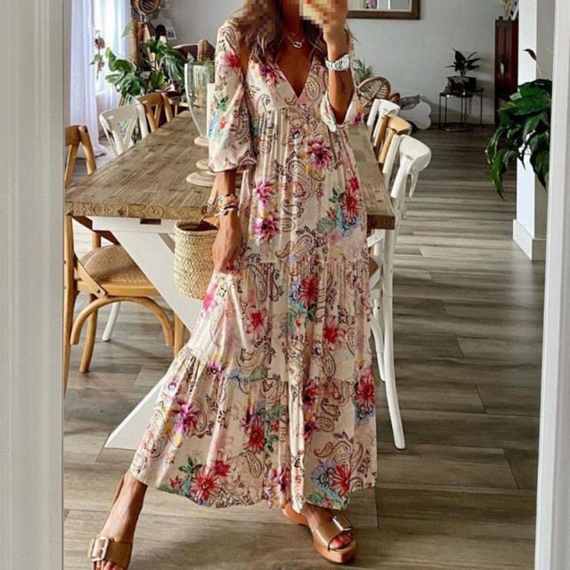 MAFIRRY Magnificent Boho Style Multi-Choice Sleeve Dress - My She Shop