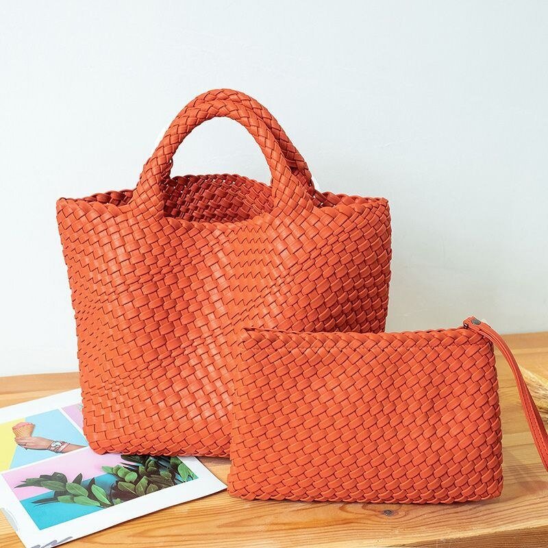 MOTAORA Wonderful Woven Large Capacity Tote with Matching Cosmetic Bag - My She Shop